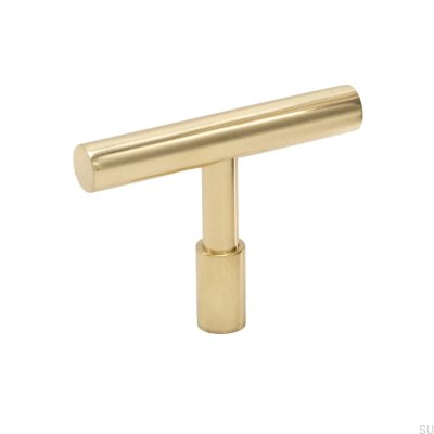 Pomo para mueble T-Bar Spira de latón pulido