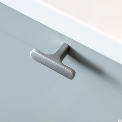 Pomo para mueble T-Bar Ethel Plata Cepillada