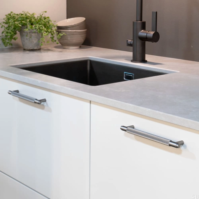 Tirador para mueble alargado Riff 160, plata mate