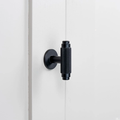 Pomo para mueble T-Bar Riff, negro mate