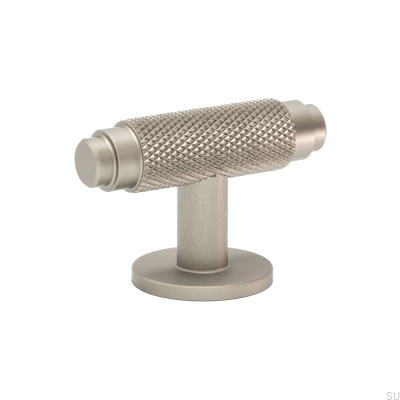 Pomo para mueble T-Bar Riff Plata Mate
