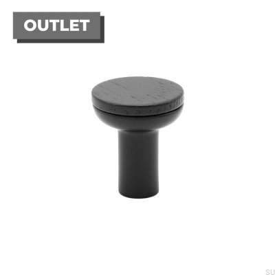 Pomo para mueble Bis Negro con Madera Negra