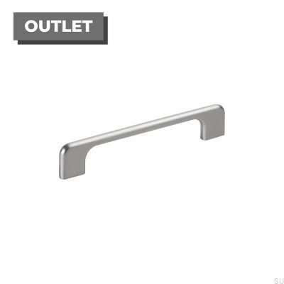 Tirador para mueble rectangular Doppia 128/160 Aluminio plateado