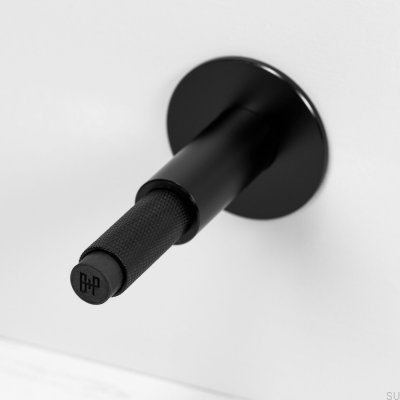 Tope de puerta de pared de acero negro en forma de cruz