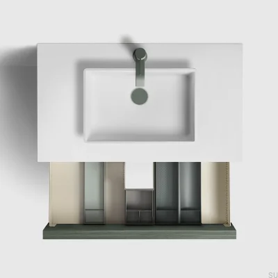 Tapón de lavabo emergente universal 74400 Verde Ceniza Latón