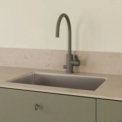 Grifo de cocina con válvula para lavavajillas ARM184 Verde Ceniza latón