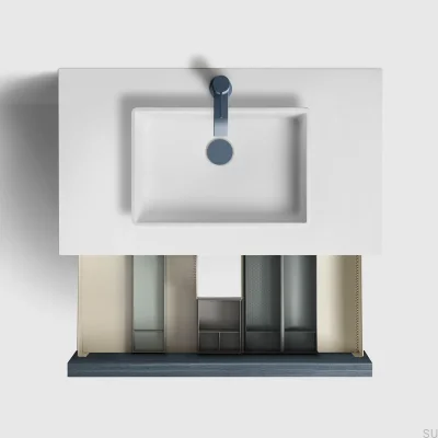 Tapón de lavabo emergente universal 74400 Azul Profundo Latón
