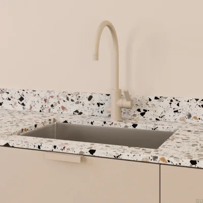 Grifo de cocina con válvula para lavavajillas ARM184 Latón Greige