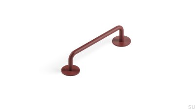 Tirador alargado para muebles Milano 96 de metal rojo