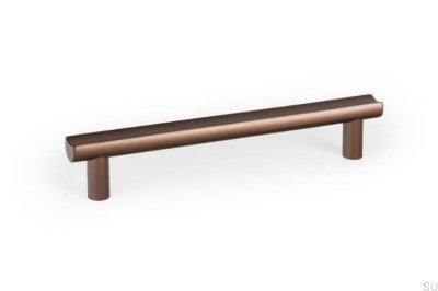 Tirador alargado para muebles Moon 160 de aluminio cepillado en bronce