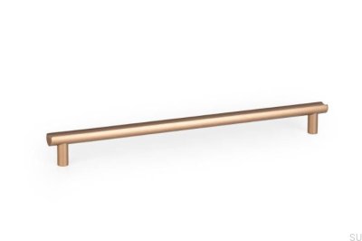 Tirador alargado para muebles Moon 320 de aluminio cepillado dorado y cava