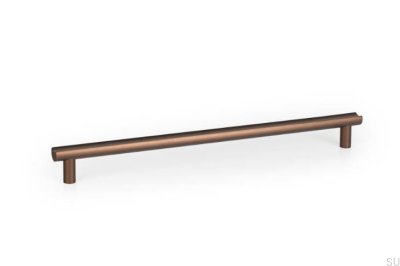 Tirador alargado para muebles Moon 320 de aluminio cepillado en bronce