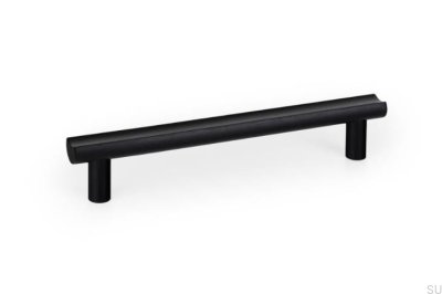 Tirador largo para muebles Moon 160 de aluminio cepillado negro