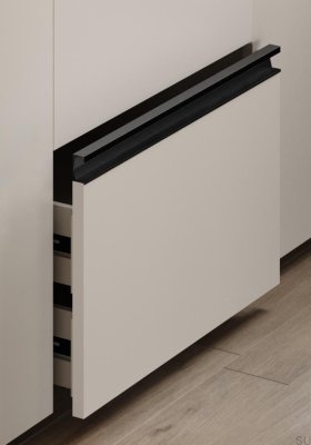 Tirador para mueble empotrado Six 247 Aluminio Negro