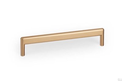 Tirador para muebles Beam 160 de metal cepillado dorado Cava 