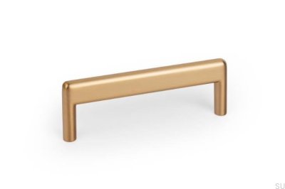 Tirador para muebles Beam 96 de metal cepillado dorado