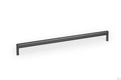 Tirador alargado para muebles Beam 320 de metal y titanio negro