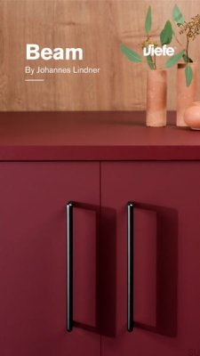 Tirador alargado para muebles Beam 320 Metal Negro Titanio Pulido