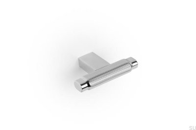 Perilla para muebles de aluminio T-Bar Brooklyn 55, niquelada y pulida