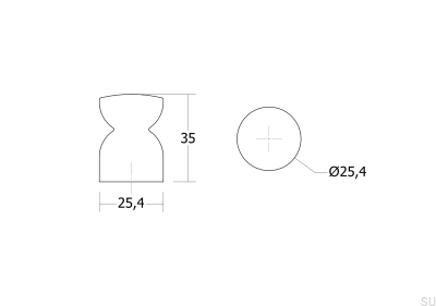 Pomo para mueble Pieza 25 Madera Nogal