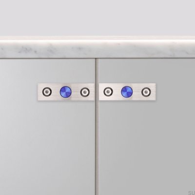 Pomo para mueble con arandela Placa Lineal 12 Acero Acero Quemado (juego)