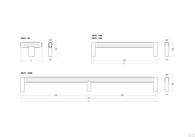 Tirador alargado para muebles Brooklyn 160 Aluminio Níquel Pulido