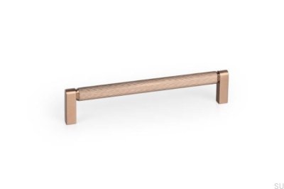 Tirador alargado para muebles Brooklyn 160 de aluminio cepillado marrón