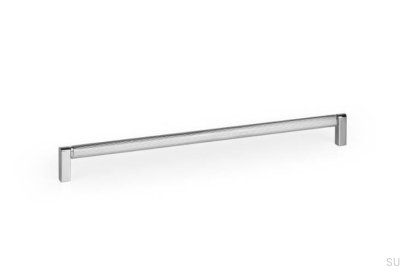 Tirador alargado para muebles de aluminio y níquel pulido Brooklyn 320