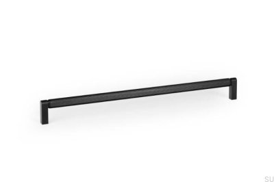 Tirador alargado para muebles Brooklyn 320 de aluminio cepillado negro