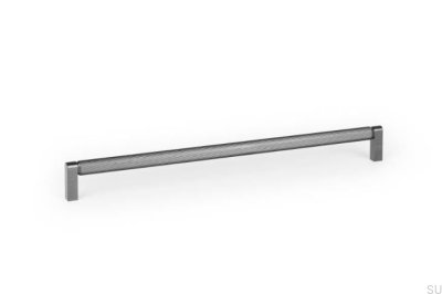 Tirador alargado para muebles Brooklyn 320 de aluminio y titanio negro
