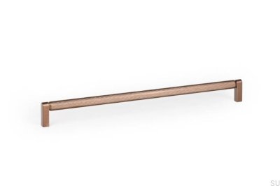 Tirador alargado para muebles Brooklyn 320 de aluminio cepillado marrón