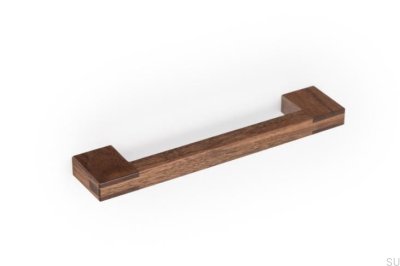 Tirador para muebles Hako 160 de madera de nogal