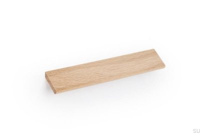 Tirador para mueble alargado Cano 160 de madera de roble sin barnizar