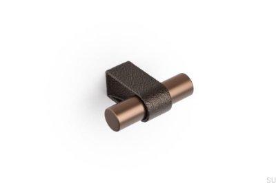 Perilla para muebles de aluminio T-Bar Casey 60 en color marrón mate