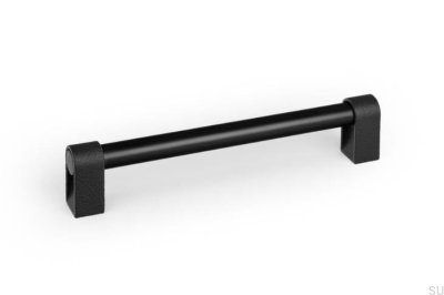Tirador alargado para muebles Casey 192 de aluminio negro mate