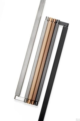 Tirador alargado para muebles de doble cara de titanio negro y aluminio Brooklyn Big 1056 