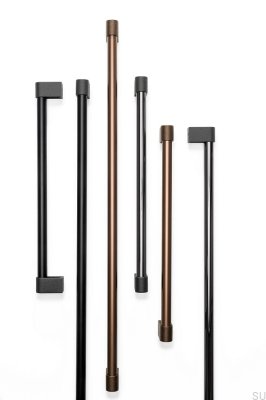 Tirador alargado para muebles de un solo lado Casey Big 416, aluminio, marrón mate