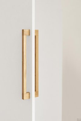 Tirador para muebles alargado de doble cara de madera de roble Hako Big 480