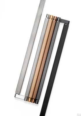 Tirador para muebles alargado de doble cara Brooklyn Big 448 de aluminio cepillado dorado con acabado Cava