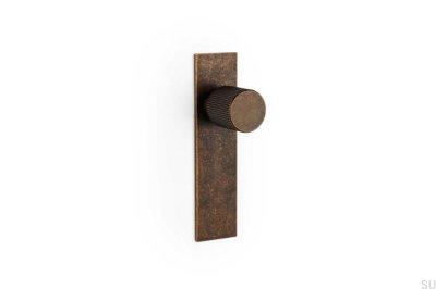 Pomo para mueble con arandela Arpa Plate Aluminio Rustic Gold