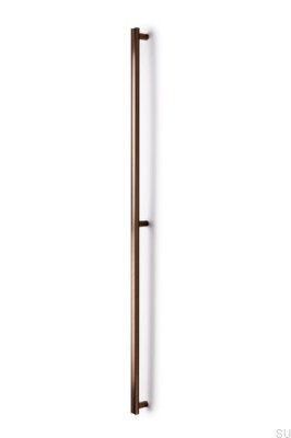 Tirador alargado para muebles Moon Big 1056 de aluminio y bronce cepillado