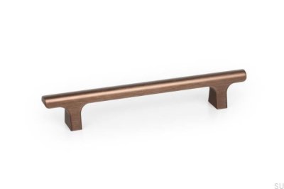 Tirador alargado para muebles Hinoki Big 832 de aluminio cepillado marrón