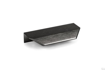 Tirador para muebles Vann 100 de aluminio con borde de titanio negro 