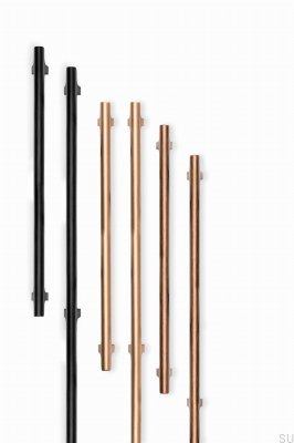 Tirador para muebles alargado de aluminio cepillado negro Hinoki Big 832