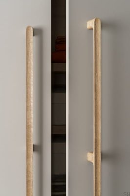 Tirador para muebles alargado de madera de roble sin barnizar Luv Wood Big 992 de un solo lado
