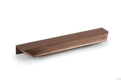 Tirador para muebles Vann 200 Edge de aluminio y bronce cepillado