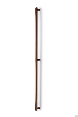 Tirador alargado para muebles Moon Big 1056 de un solo lado, aluminio marrón cepillado
