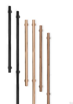 Tirador largo para muebles de aluminio Hinoki Big 416, color negro cepillado