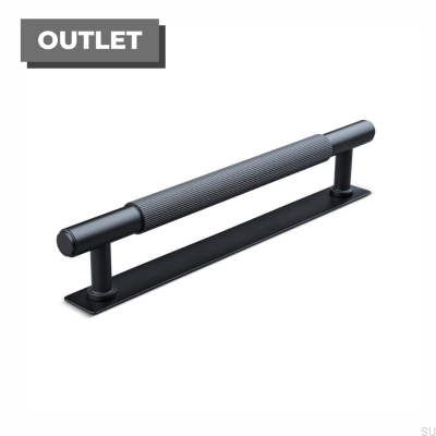 Tirador para mueble rectangular Salo Stripe 160, metal, negro mate