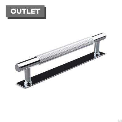 Tirador para mueble rectangular Salo Stripe 160, cromo pulido